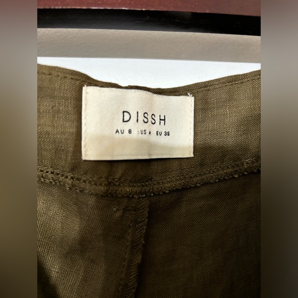 DISSH Norah Olive Linen Pant Size 4 - Picture 4 of 15